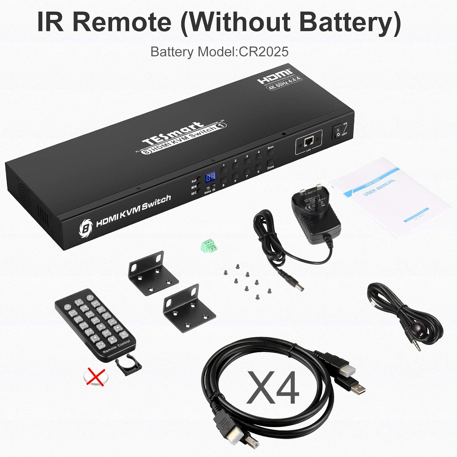 8 Port HDMI KVM Switch with Rackmount Y33756