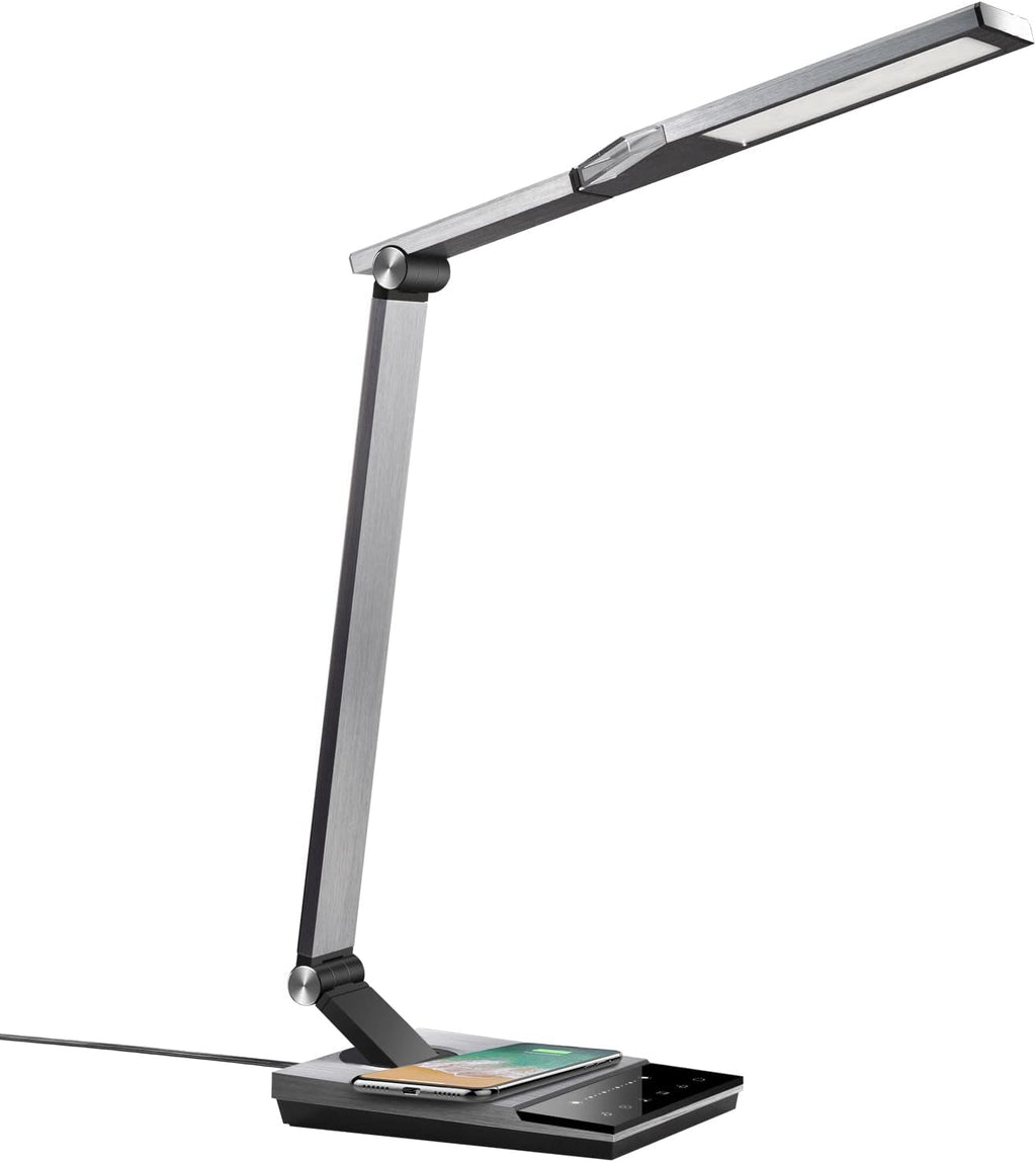Metal LED Desk Lamp with Fast Wireless Charger, 5V/2A USB Port, Touch Control Q596349