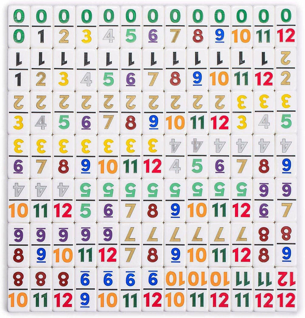 Complete Mexican Train Dominoes Set with Double 12 Dominoes, Wooden Hub R49570