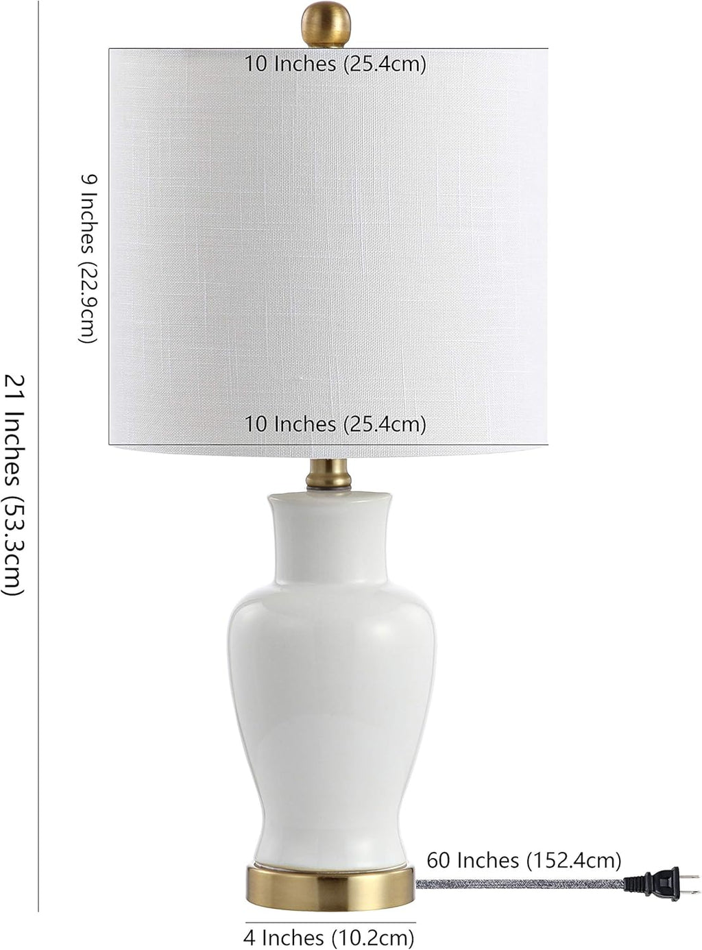 White Ceramic/Iron LED Lamp T201