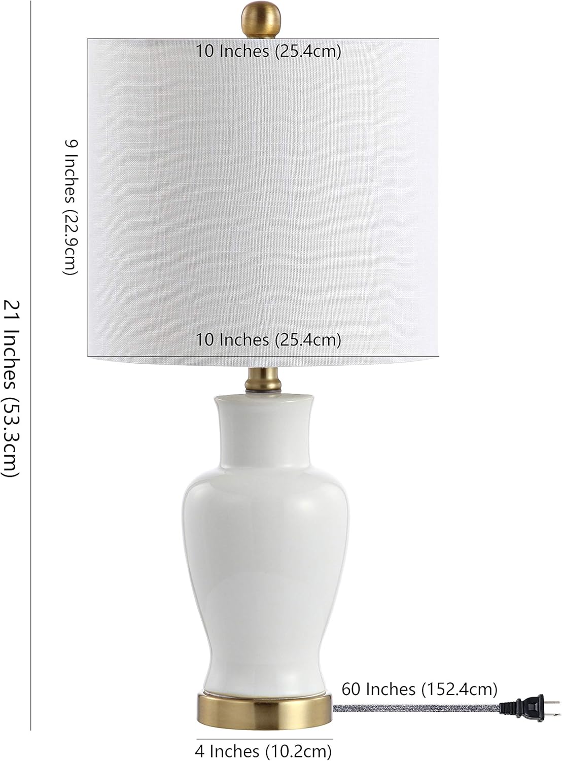 White Ceramic/Iron LED Lamp T201