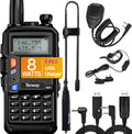 Black Dual Band Portable Two Way Radio with Antenna and USB Charging Cable Q60441
