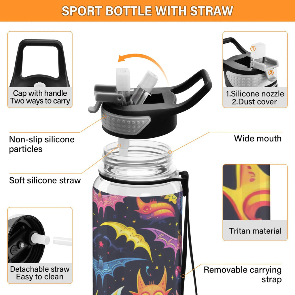 Clear 32oz Triton Sports Water Bottle with Straw A6778