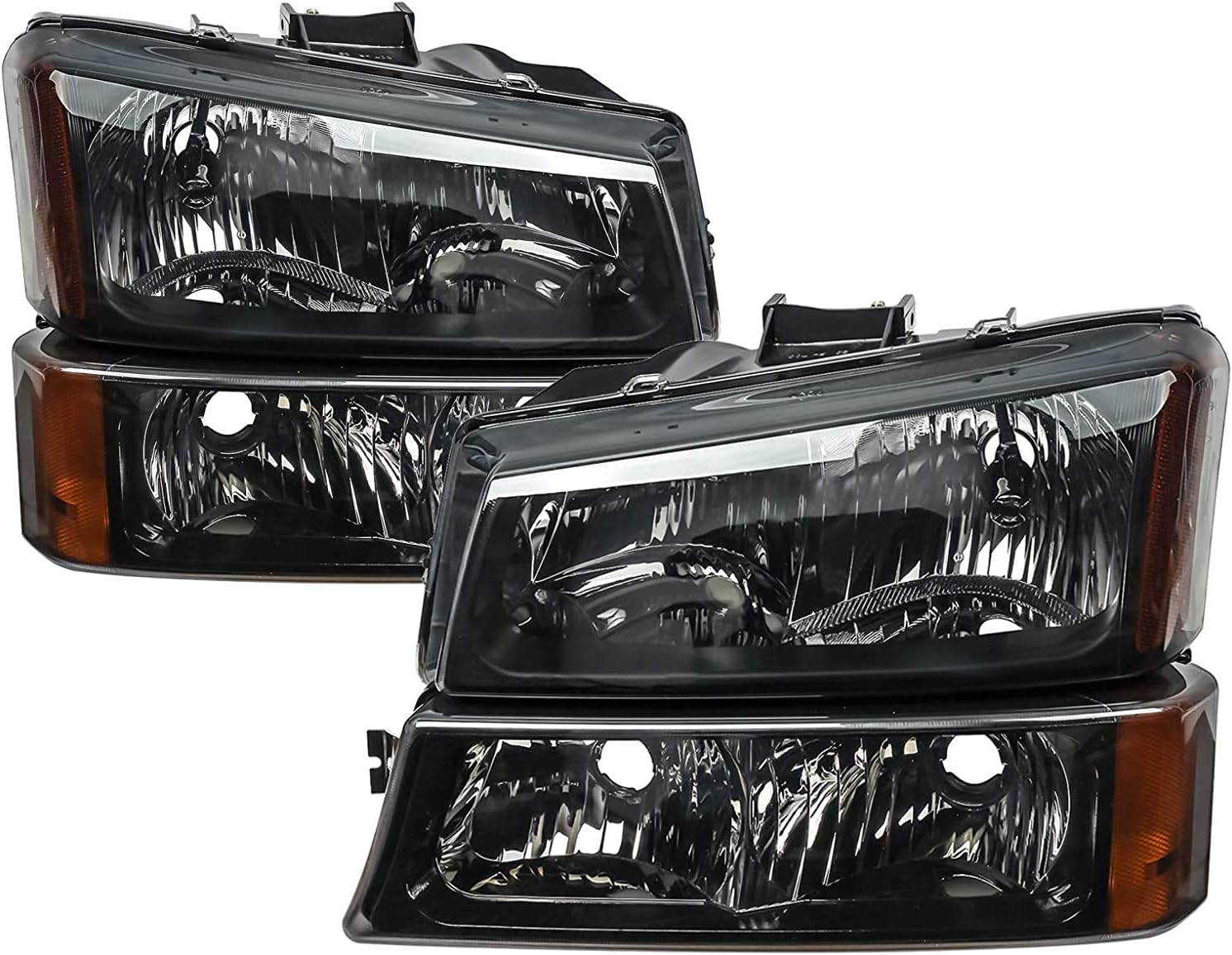 Black Housing Headlight Assembly Pack of 2 F251096