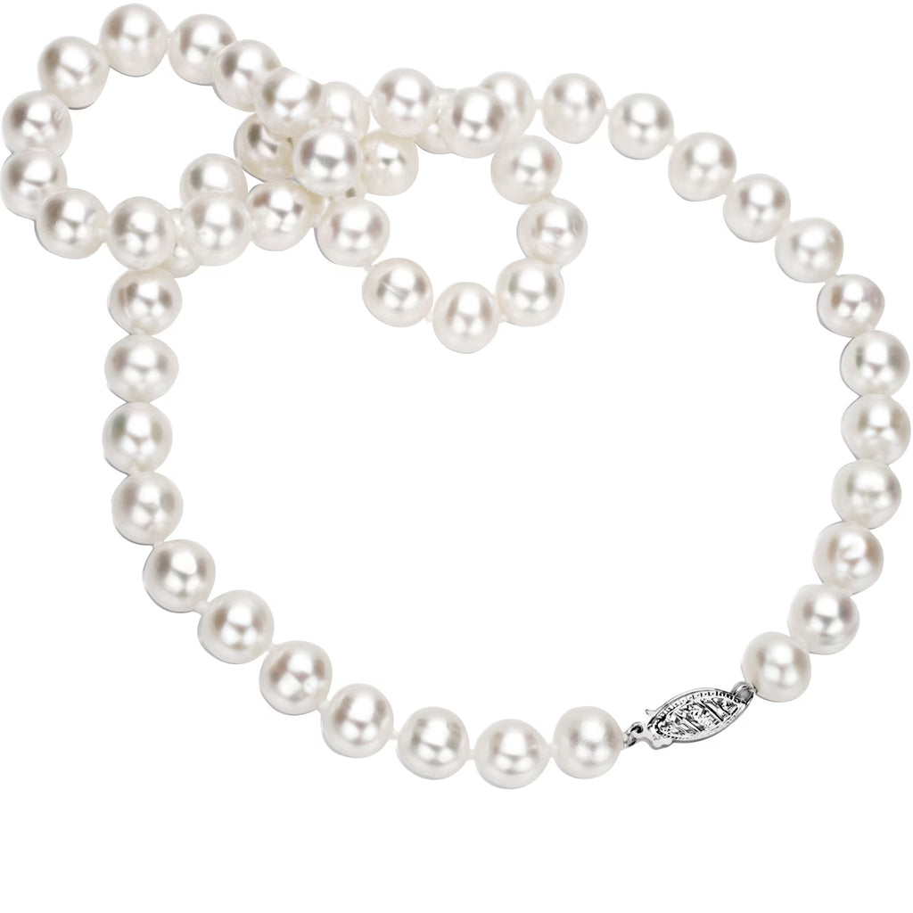 18kt White Gold Freshwater Pearl Necklace D8331