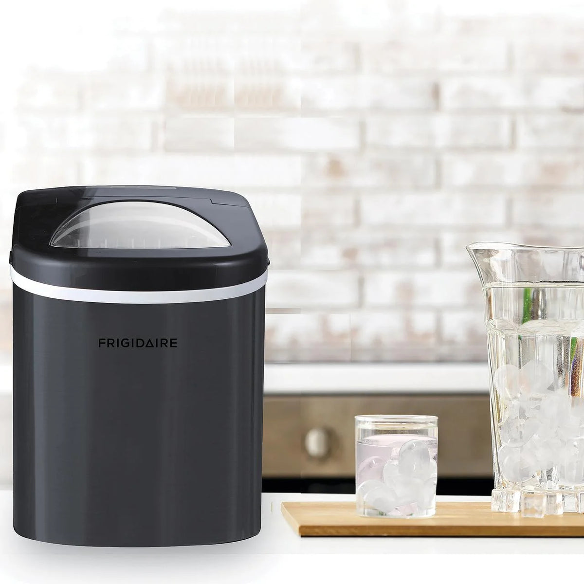 Black Stainless Steel Portable Ice Maker C546914