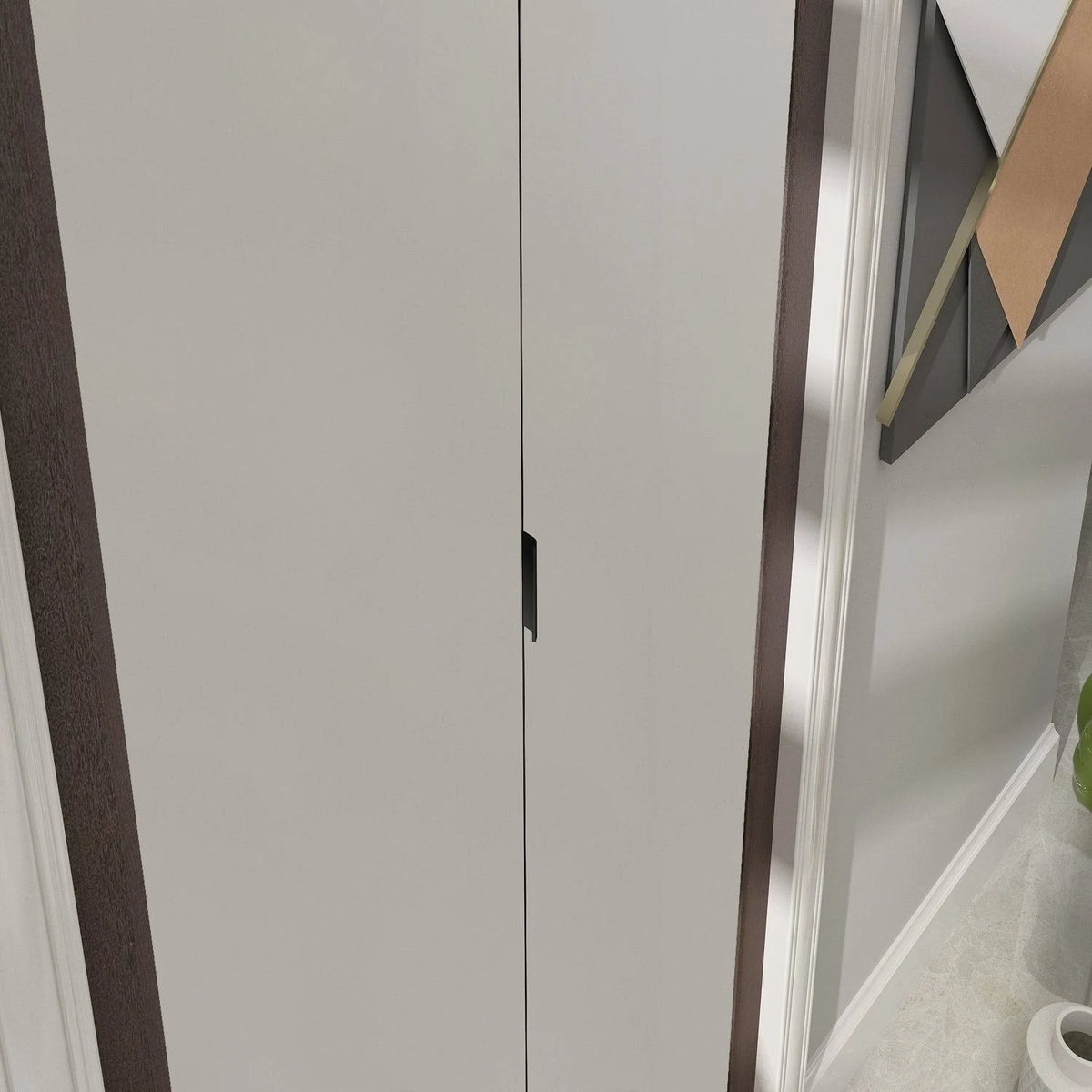 Mocha 1-Lite MDF Wood Frame Frosted Glass Interior Bi-Fold Closet Door D4162