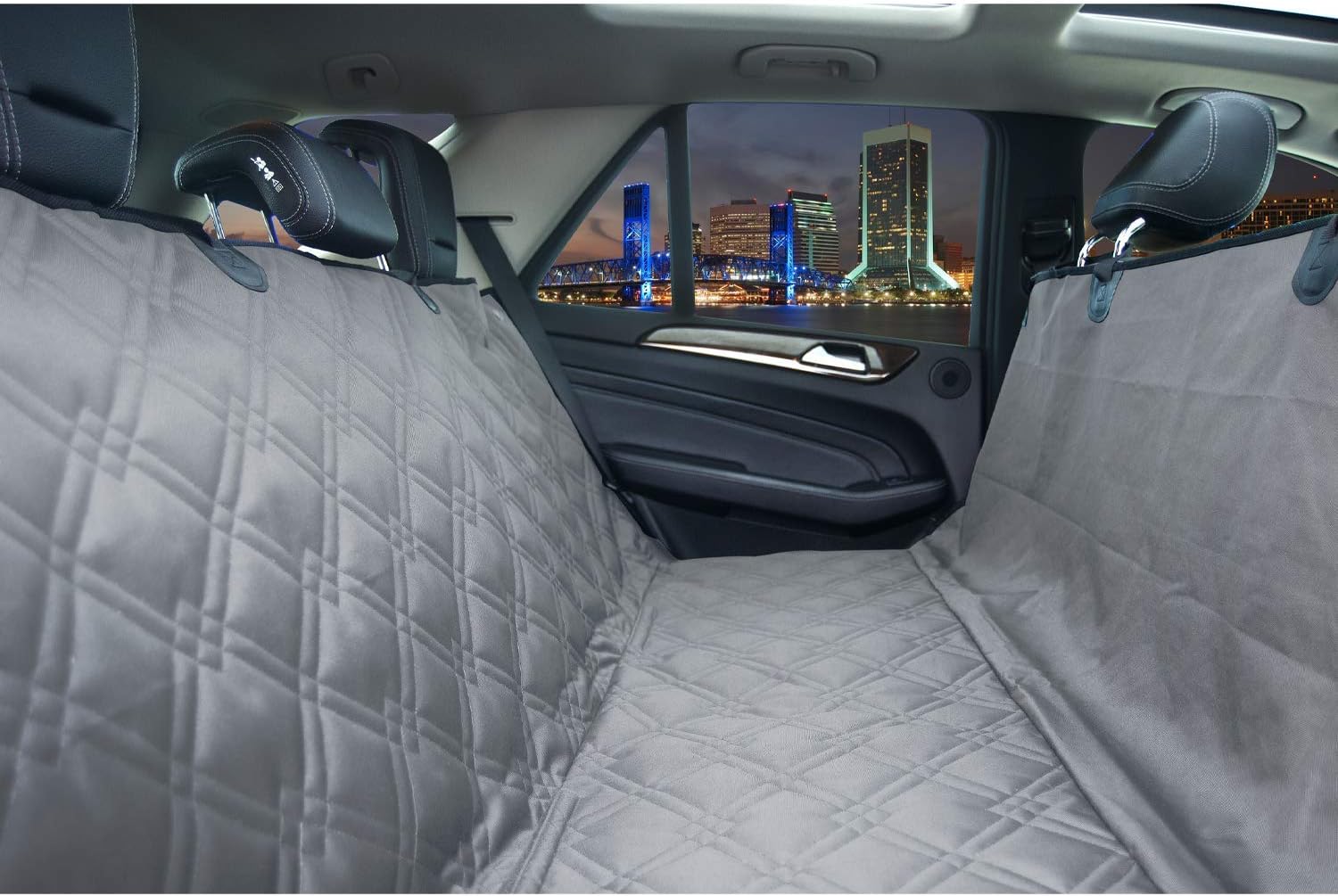 Large Black Pack of 2 Waterproof Dog Back Seat Cover B8808