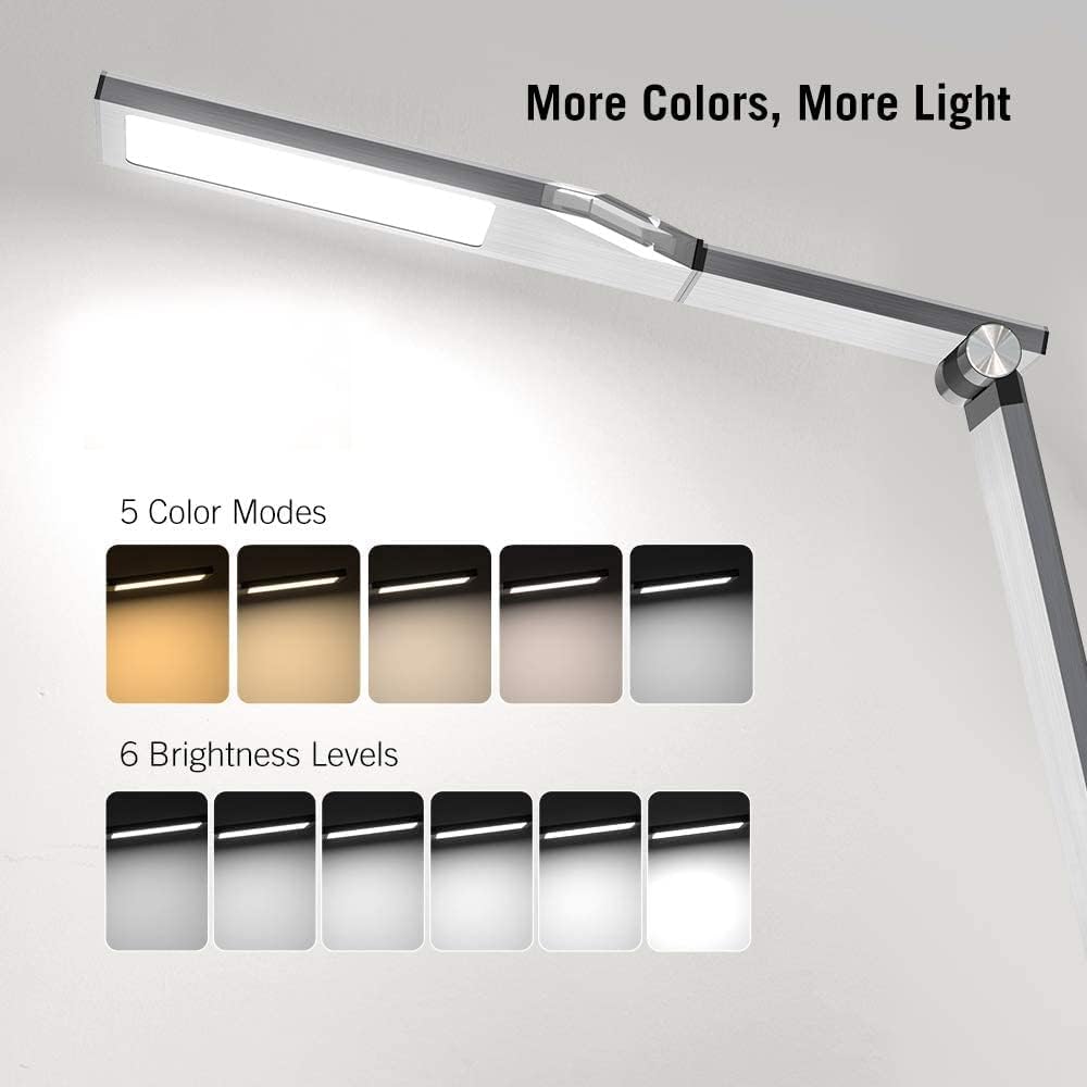 Metal LED Desk Lamp with Fast Wireless Charger, 5V/2A USB Port, Touch Control Q596349