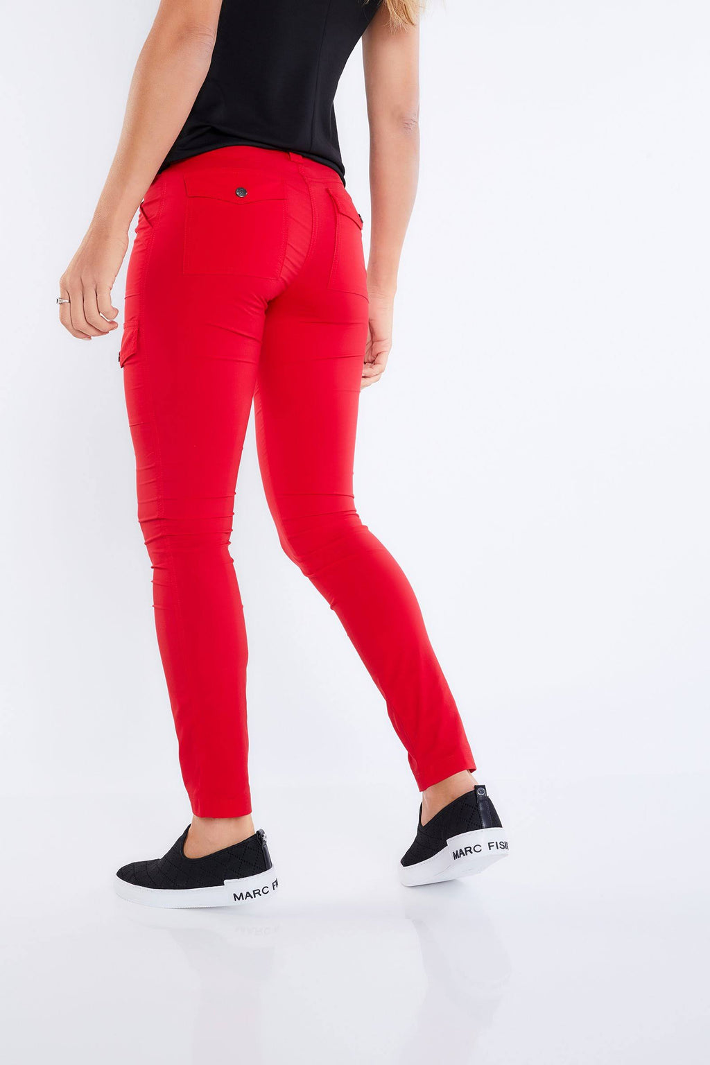 Red Slim Fit Cargo Pants S33658