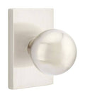 Modern Orb Door Knobset with Rectangle Rosette, Satin Nickel Q343656