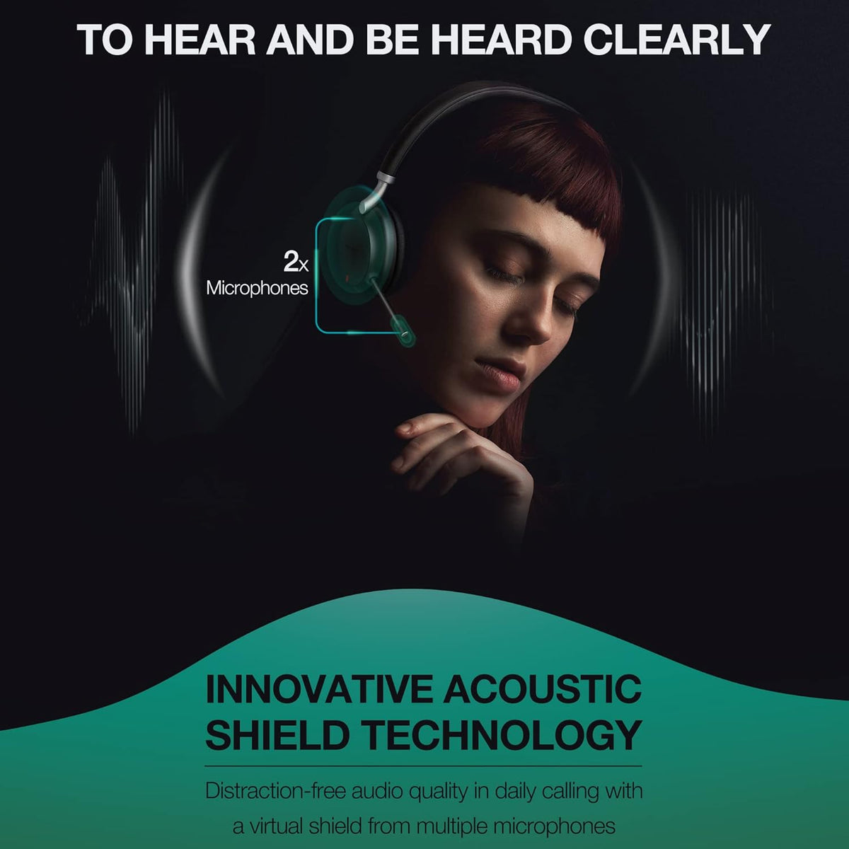 Black Bluetooth Wireless Headset with Microphone T632843
