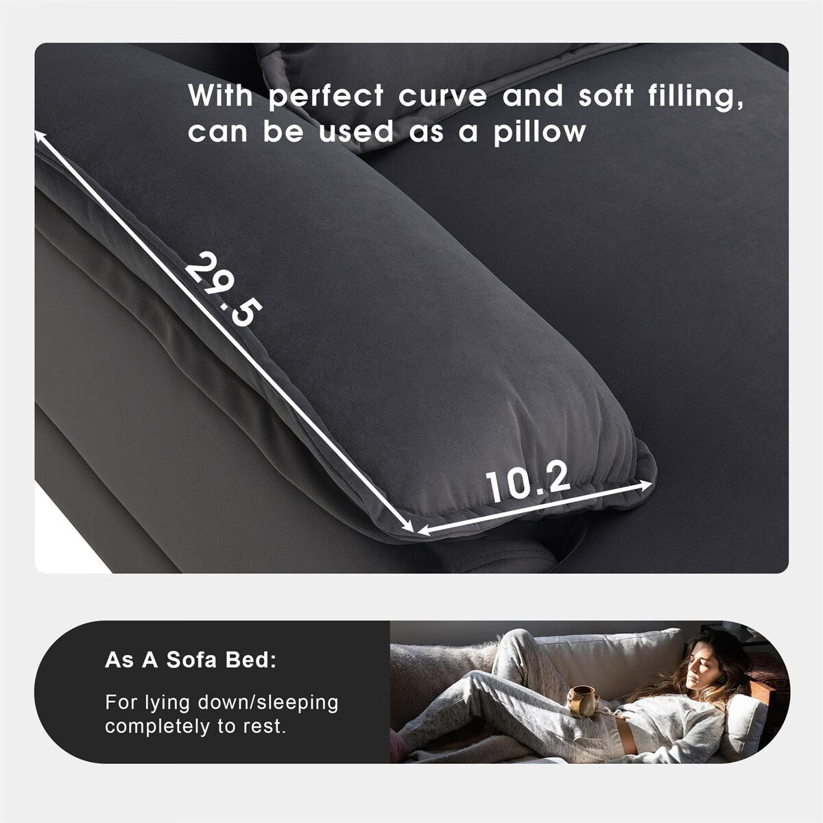U-shaped Sectional Sofa with Waist Pillows U273