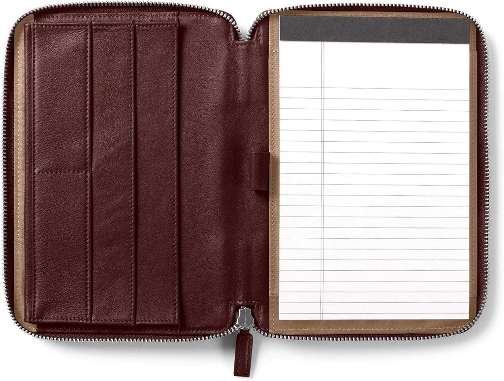 Cognac Full Grain Leather A5 Zippered Portfolio K680616
