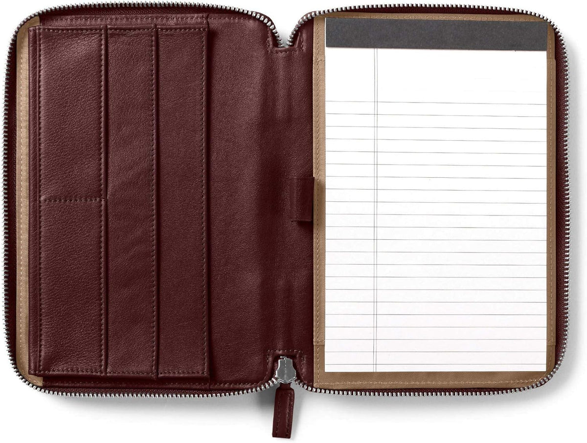 Cognac Full Grain Leather A5 Zippered Portfolio K680616