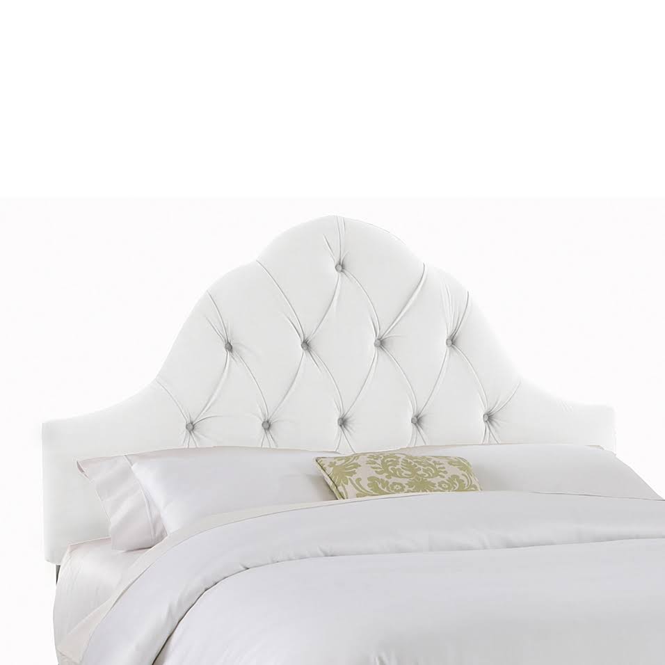 Full Arch Tufted Headboard in Velvet White E103789