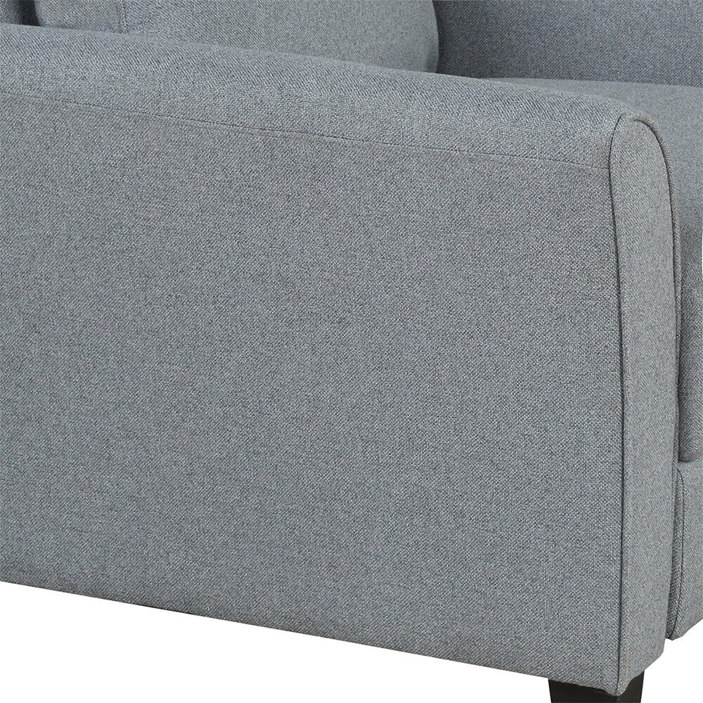 Grey Armrest Single Sofa Chair and Loveseat Sofa J85493
