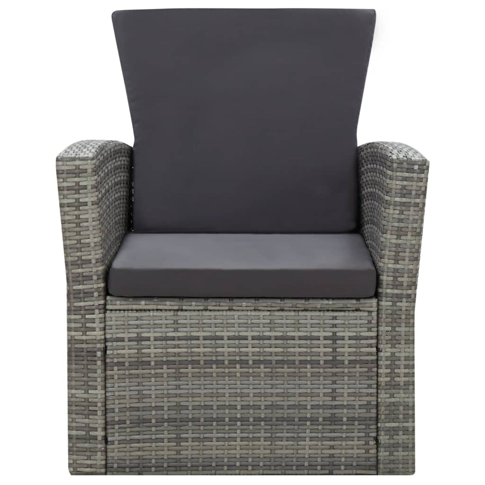 Gray Poly Rattan Patio Lounge Set with Table, Bench and 2 Chairs S9658