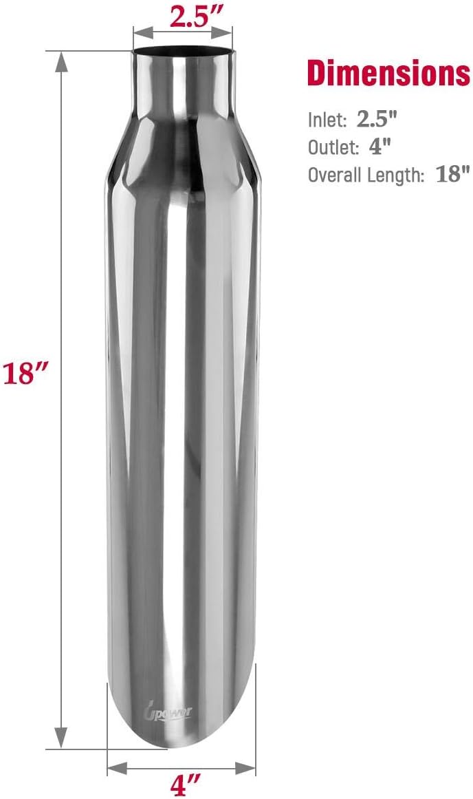 2 PCS Stainless Steel Weld-On Exhaust Tips 18" Long I486782