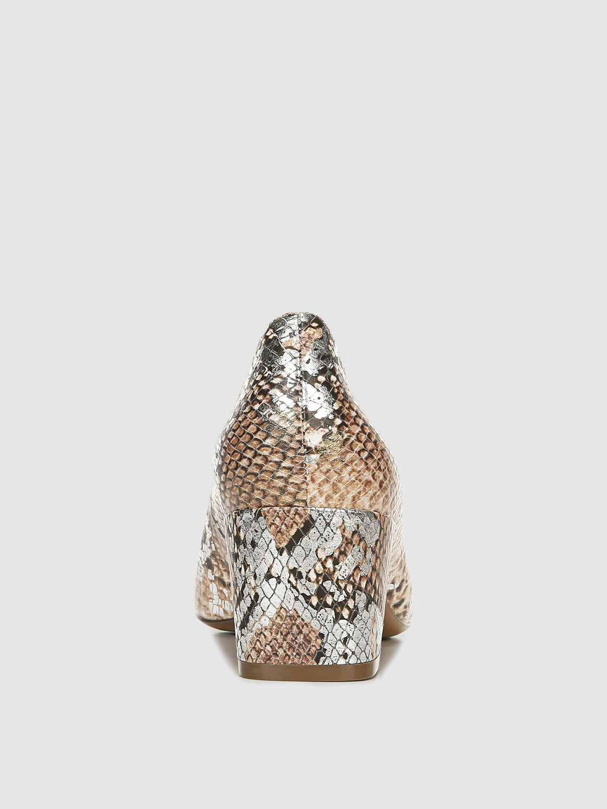 Tan Metallic Snake Leather Pumps H144