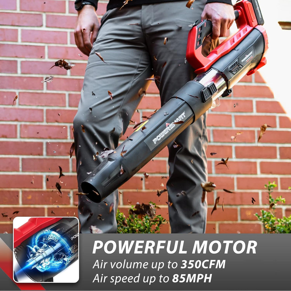 Cordless 20V Electric Leaf Blower with 2 X 2.0 Battery & Charger, 350CFM 85MPH B54361