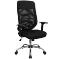 Black and Metallic Silver High Back Executive Swivel Office Chair O5923