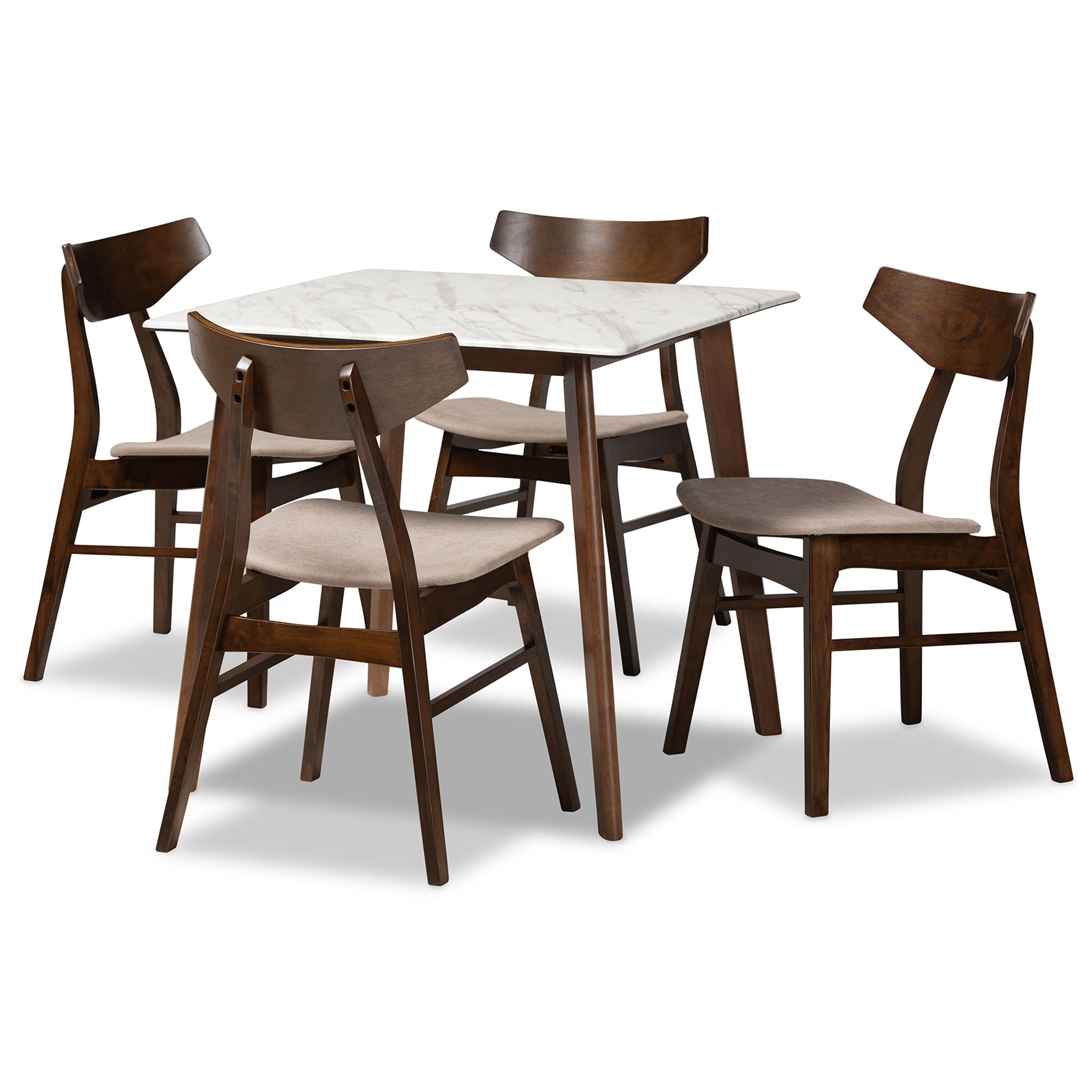 5-Piece Dining Set with Faux Marble Table G8803