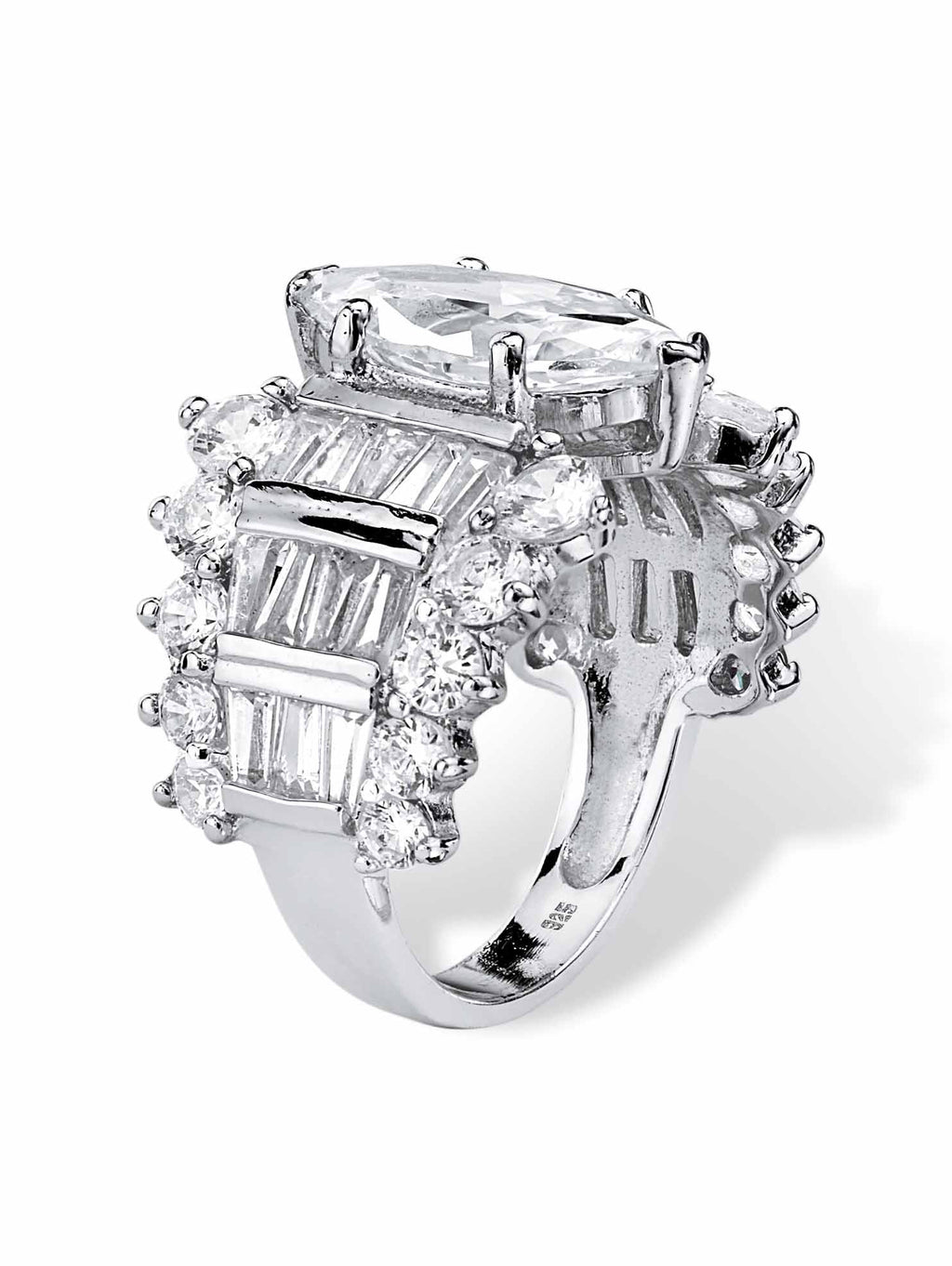 6.55 TCW Marquise-Cut Cubic Zirconia Ring in Sterling Silver Y19806