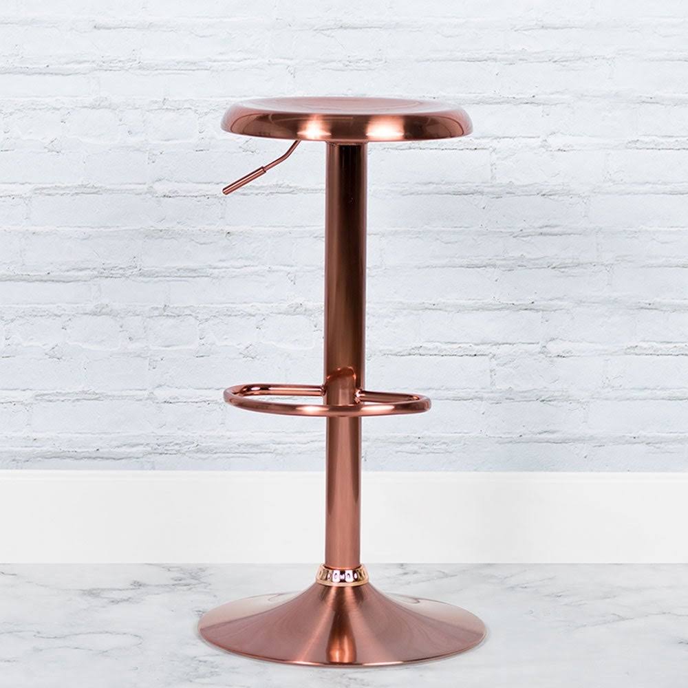Adjustable Height Retro Barstool in Rose Gold Finish D76316