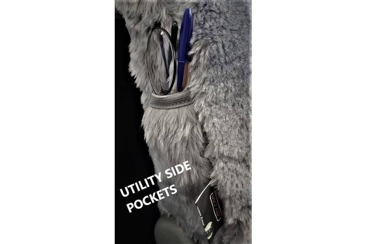 Faux Fur Front Seat Covers Silver Grey I83872