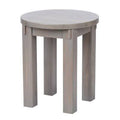Weathered Gray Wooden Round Side Table I93512