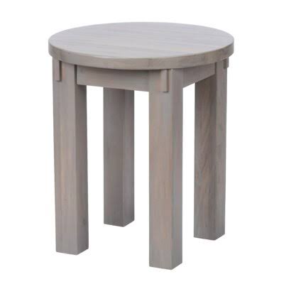 Weathered Gray Wooden Round Side Table I93512