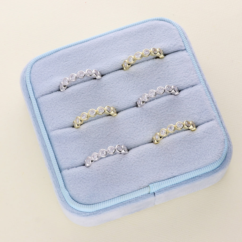 Sterling Silver Cubic Zirconia Eternity Ring, Rhodium Plated Size 8 Z56170