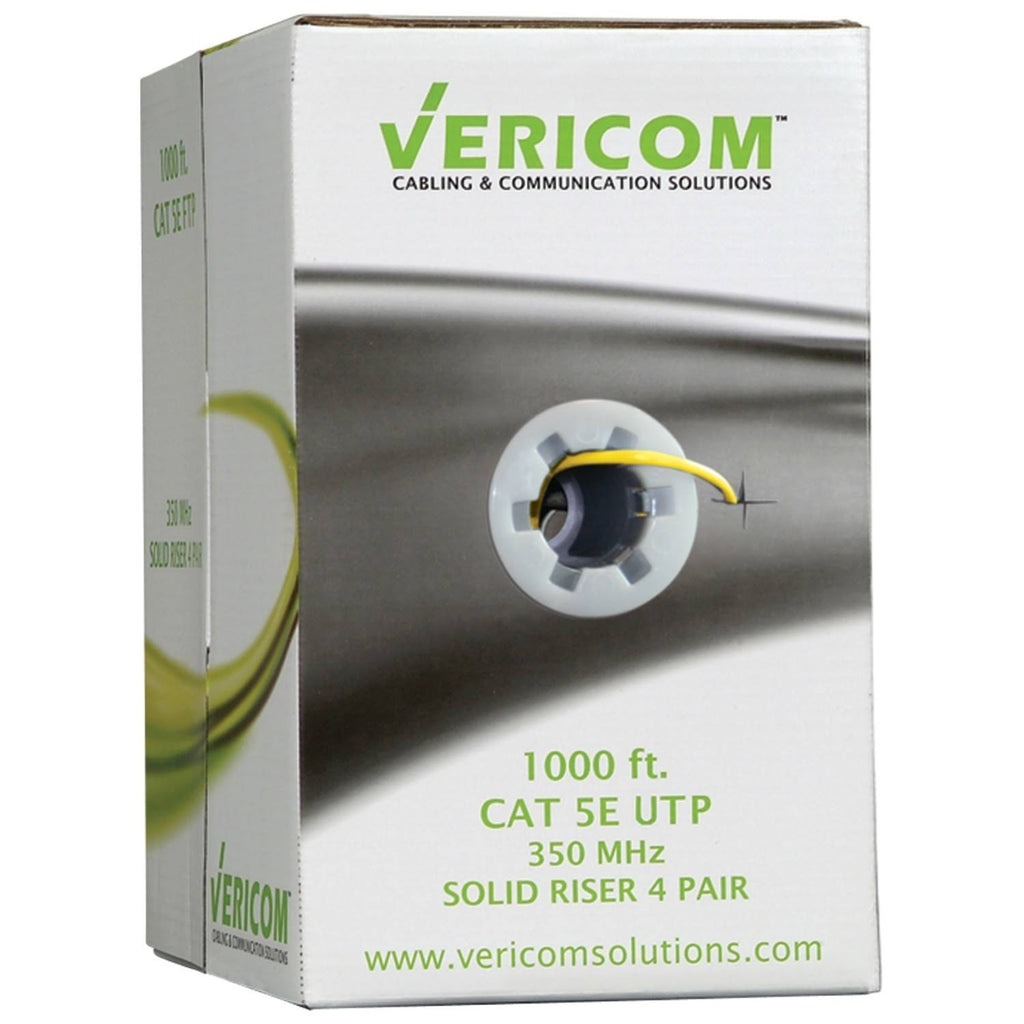 Cat-5e UTP Solid Riser CMR Cable, 1,000ft Yellow S91167