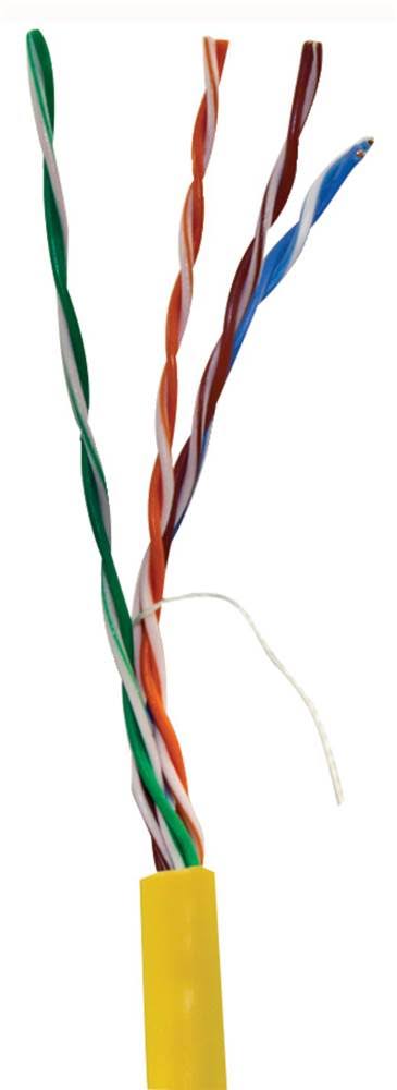 Cat-5e UTP Solid Riser CMR Cable, 1,000ft Yellow S91167