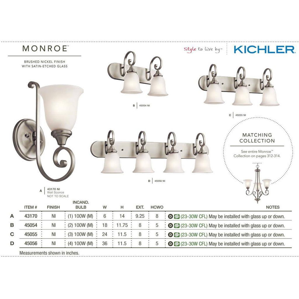 Brushed Nickel Four-Light Bath Fixture Z817