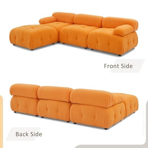 Beige Corduroy Modular Sectional Sofa G5644