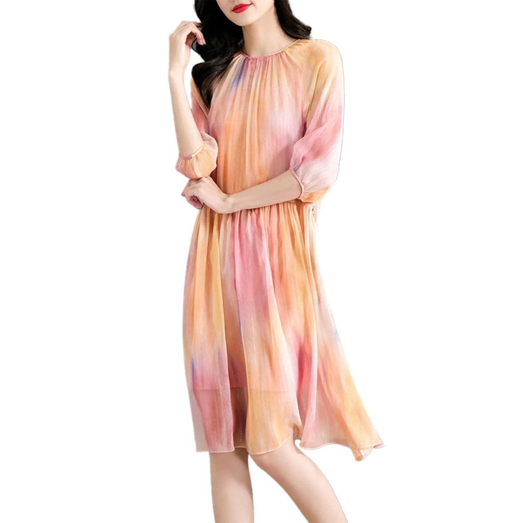 Black Floral Silk Mini Dress N562