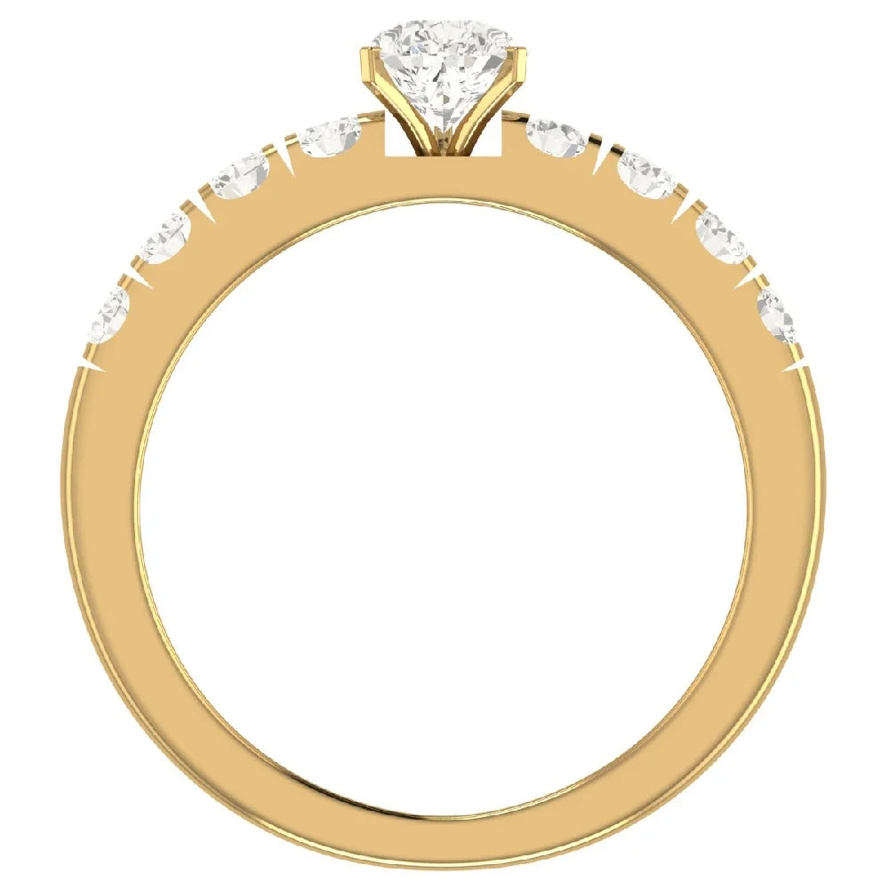 Pear Cut Solitaire Diamond Ring 14K Gold 1.20 Carat P306831