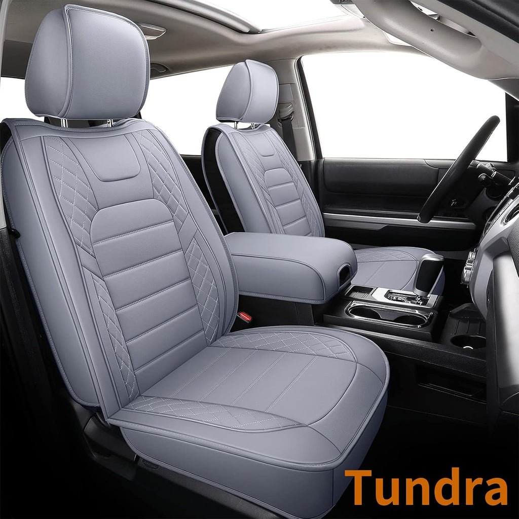 Black Waterproof Faux Leather Seat Covers Front Set 2 Pcs B687