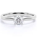 18K White Gold over Silver Round Cut Engagement Ring S629