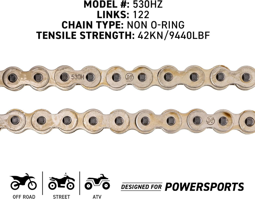 Drive Sprocket Chain Combo Front 17 Rear 45 Tooth 530HZ Standard 122 Links Pack of 2 F99722
