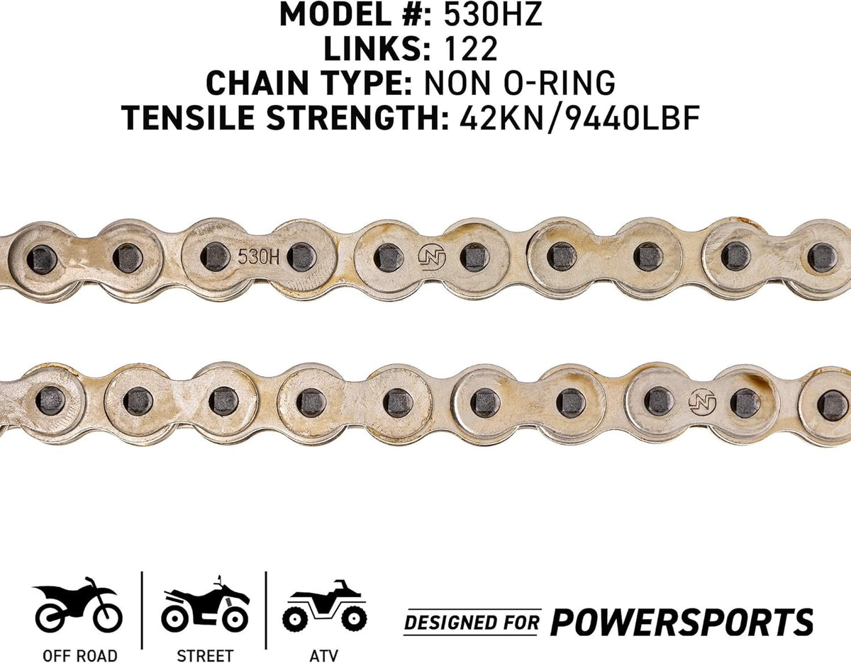 Drive Sprocket Chain Combo Front 17 Rear 45 Tooth 530HZ Standard 122 Links Pack of 2 F99722