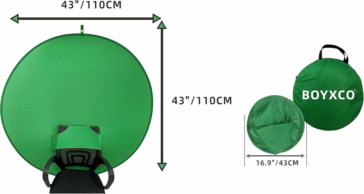 Collapsible Portable Webcam Background Chroma Key Green (58in×58in) W934009
