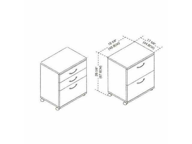 2 Drawer Mobile Vertical Filing Cabinet in Natural Maple X380