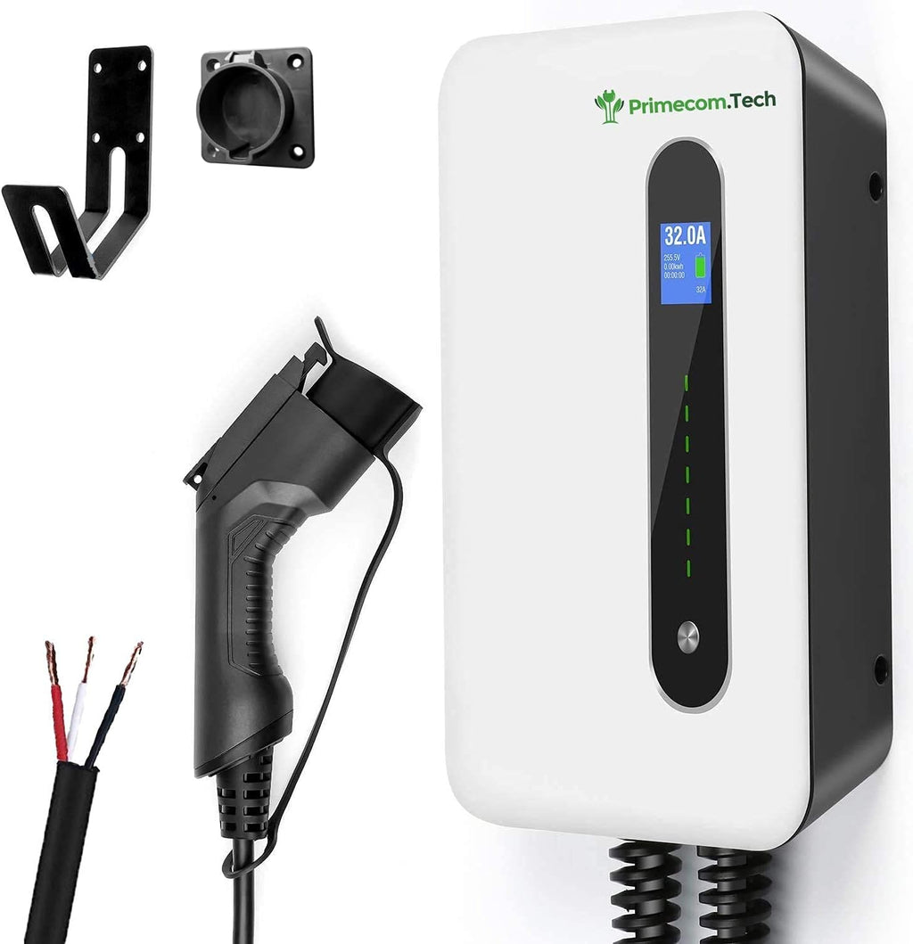 32Amp Level 2 EV Wall Charging Station, 220/240 Volt, 30 Feet NEMA 14-50P T505018