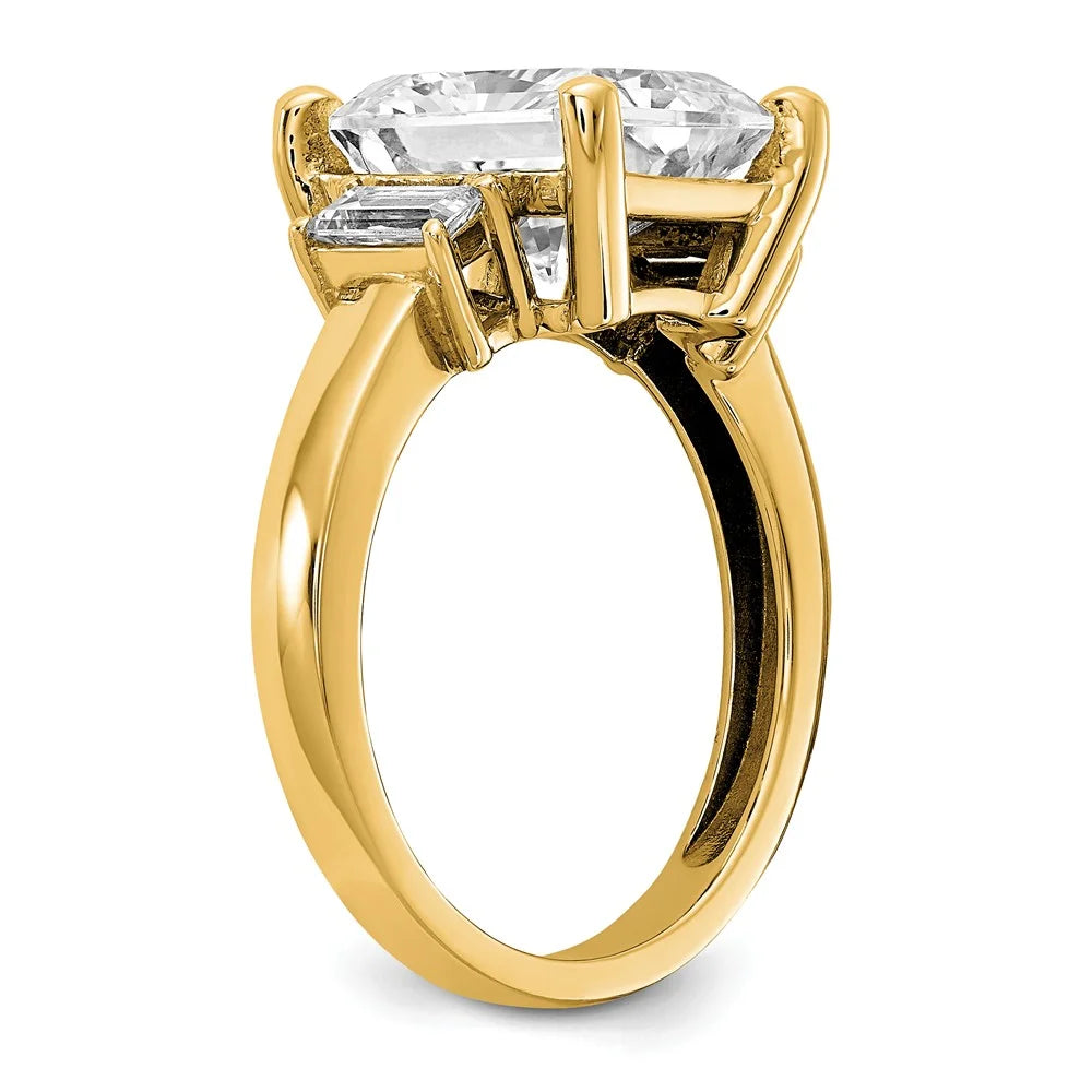 14K Yellow Gold Moissanite Octagon Emerald Ring P282