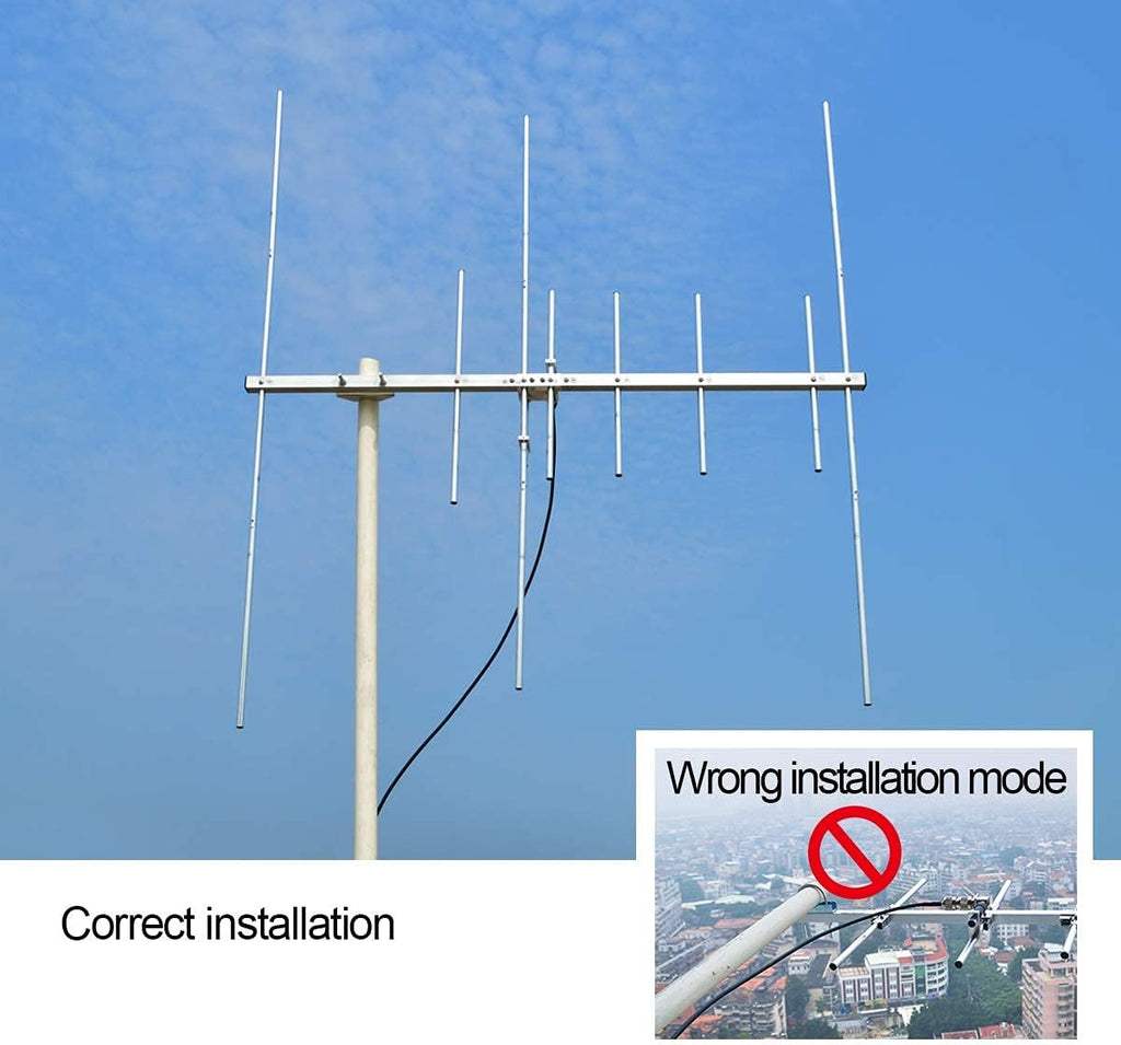 Dual Band Outdoor Yagi Antenna 8 Elements 3 Sections J523