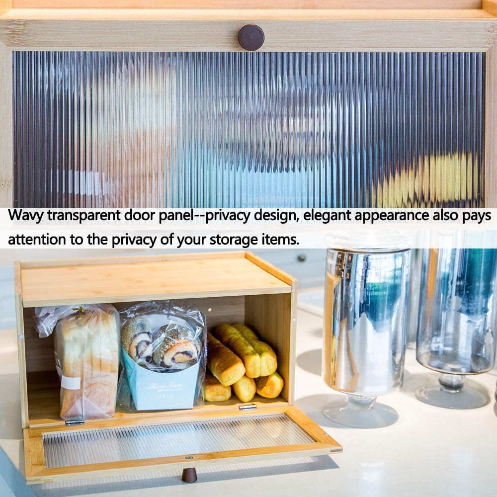 Bamboo Bread Box with Window, Pack of 2 E529937