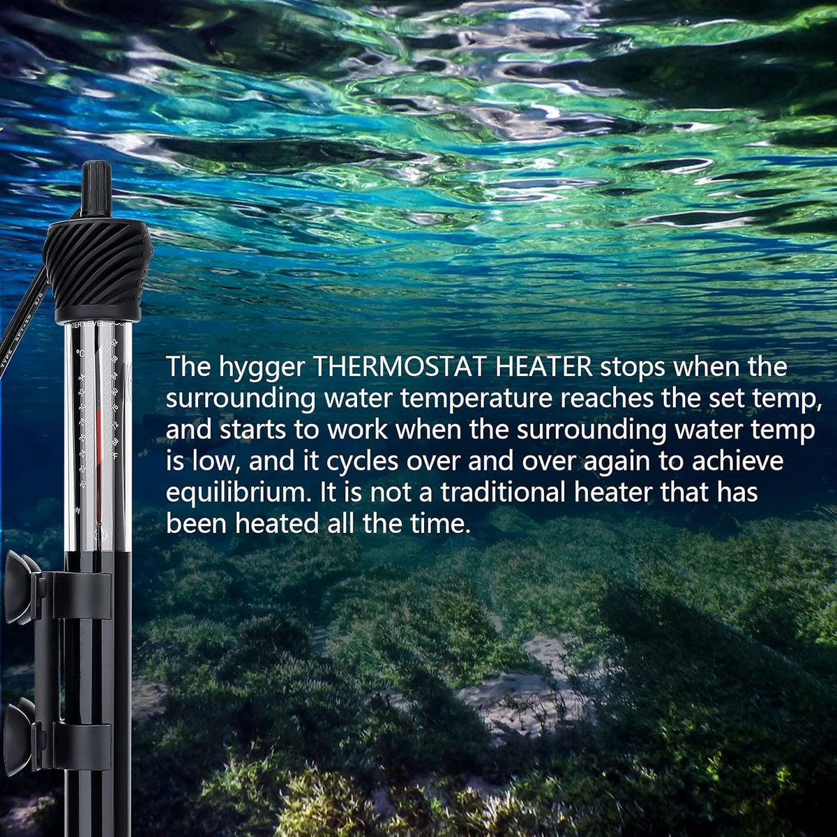 50W Submersible Aquarium Heater with Adjust Knob Suction Cup V986